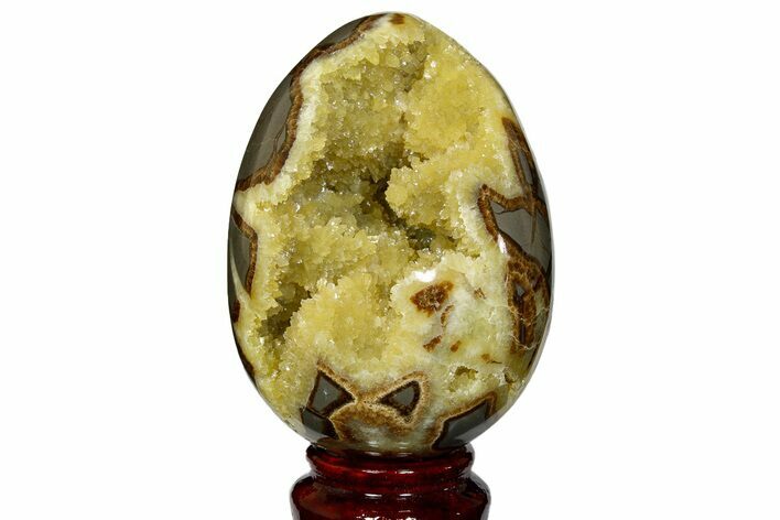 Calcite Crystal Filled Septarian Geode Egg - Utah #176035
